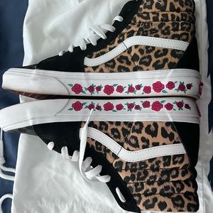 Vans Leopard high tops 8.5 women, 7 men